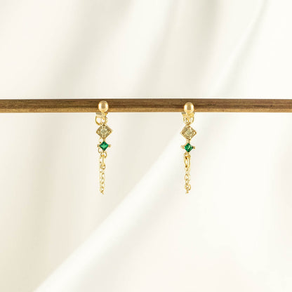 Hazel Green and Yellow Zircon Chain Studs