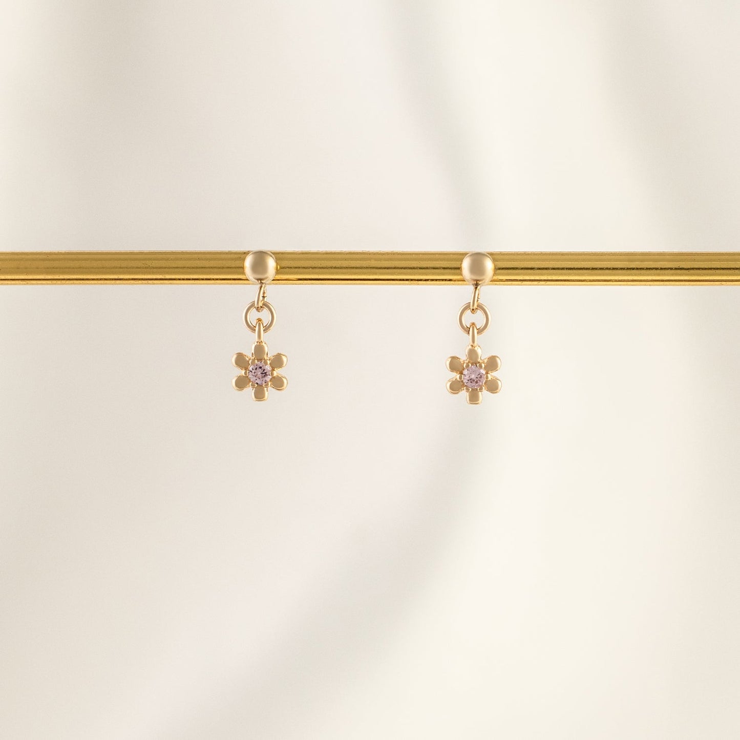 Cherry Blossom Tourmaline Dangle Studs