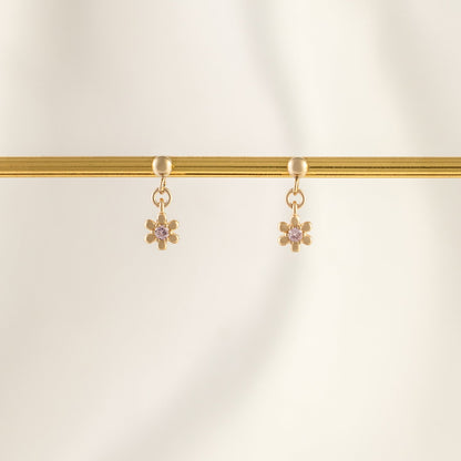 Cherry Blossom Tourmaline Dangle Studs