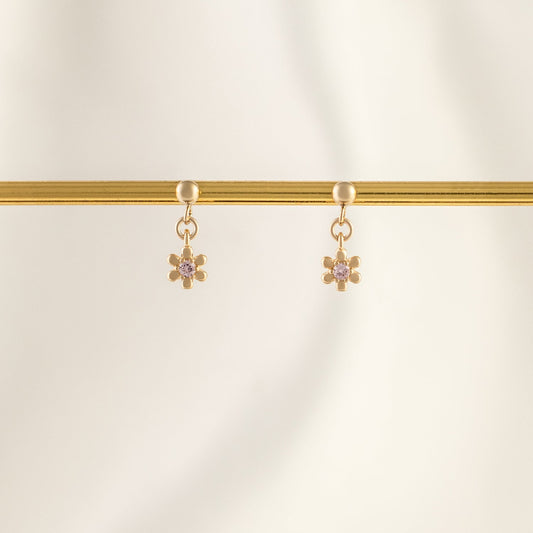 Cherry Blossom Tourmaline Dangle Studs