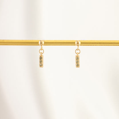 Cider Peridot Dangle Studs