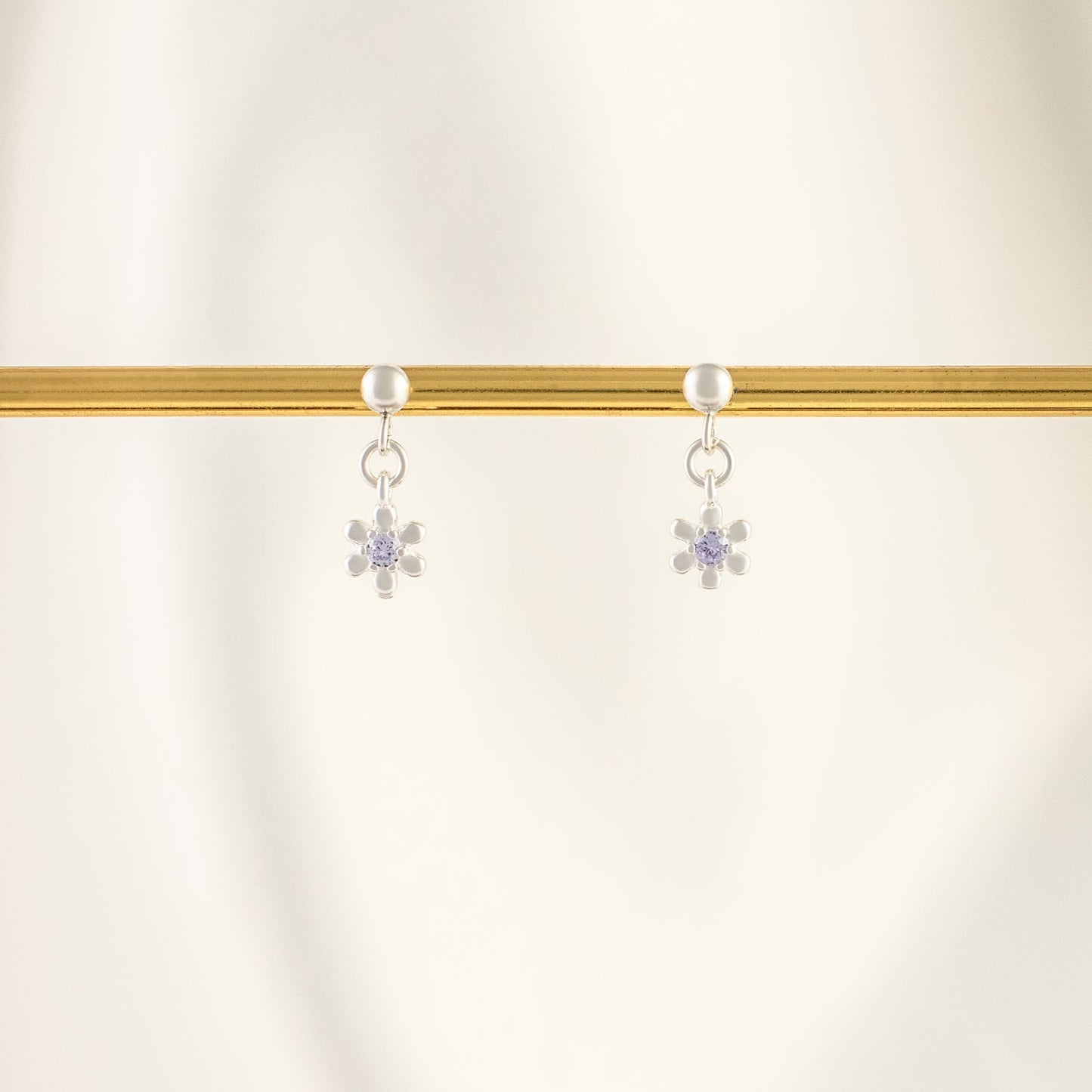 Lavender Mist Amethyst Dangle Studs