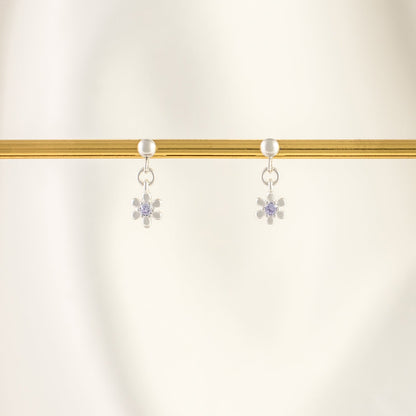 Lavender Mist Amethyst Dangle Studs