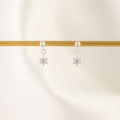 Cherry Blossom Tourmaline Dangle Studs