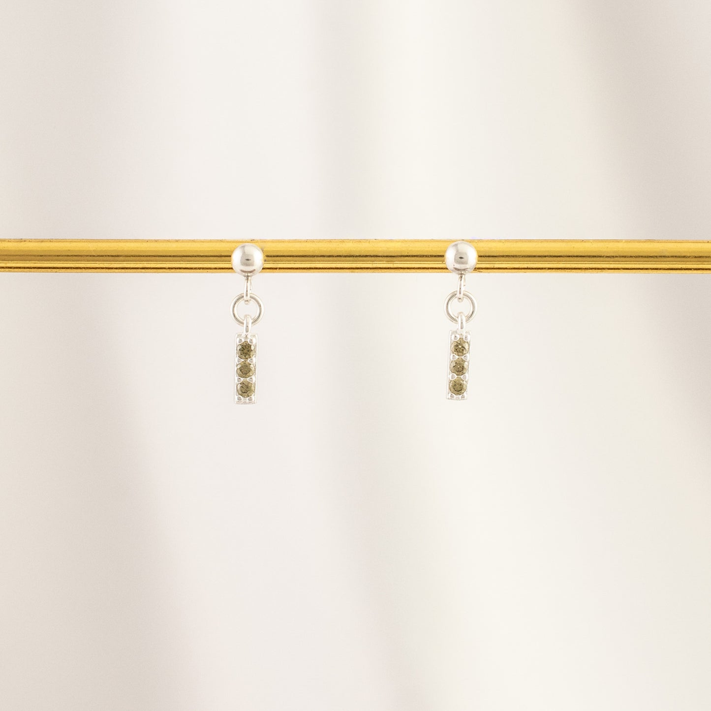 Cider Peridot Dangle Studs