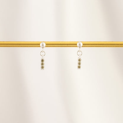 Cider Peridot Dangle Studs