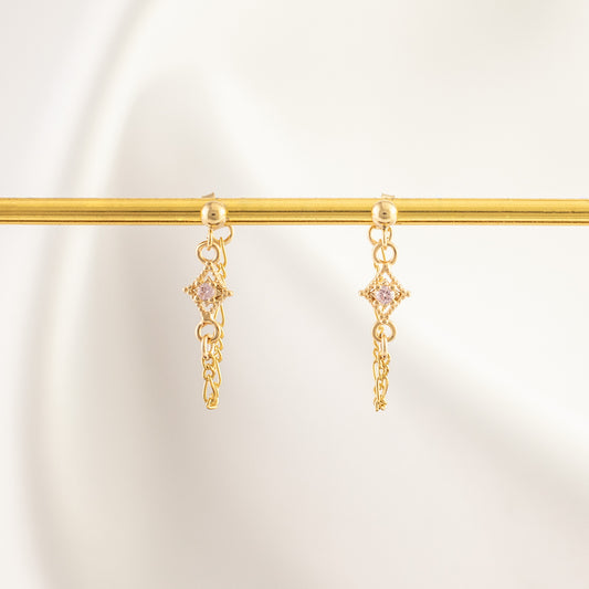 Aurora Tourmaline Chain Studs