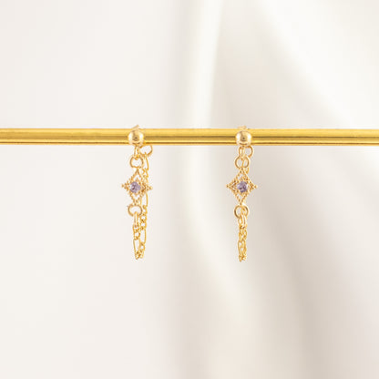 Pandora Amethyst Chain Studs