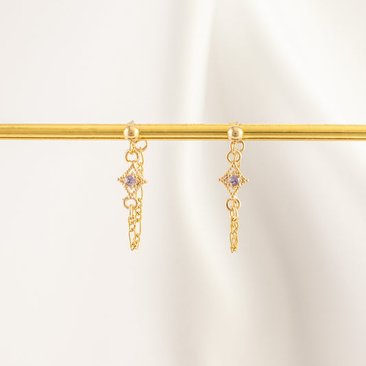 Pandora Amethyst Chain Studs