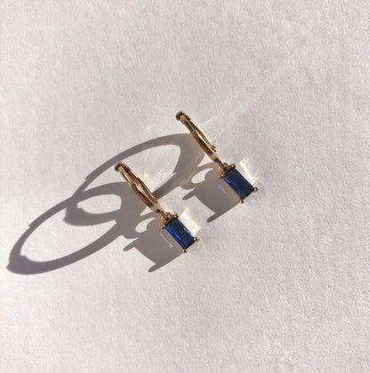Avery Sapphire Huggie Earrings