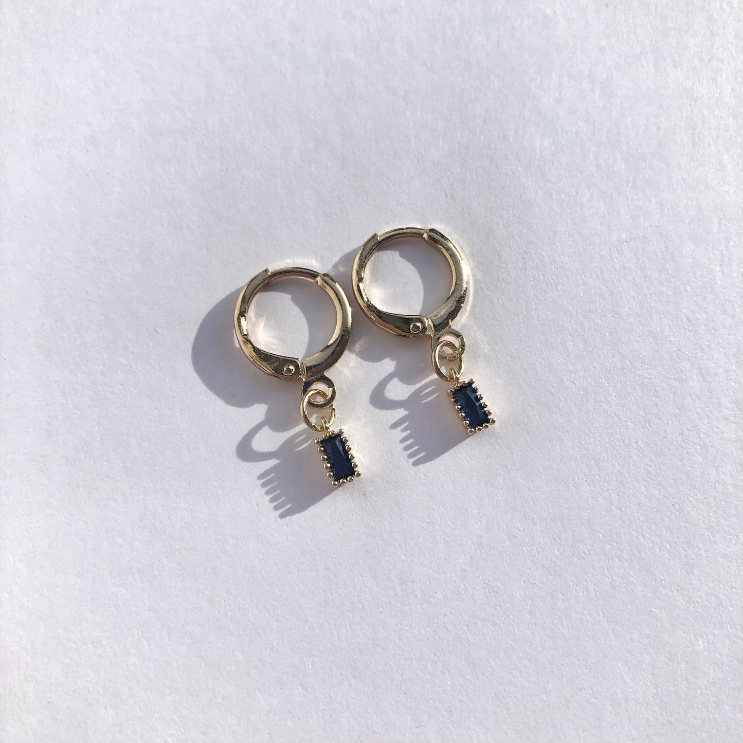 Ella Sapphire Huggie Earrings