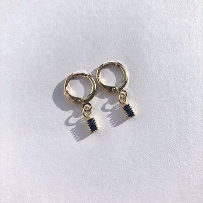 Ella Sapphire Huggie Earrings