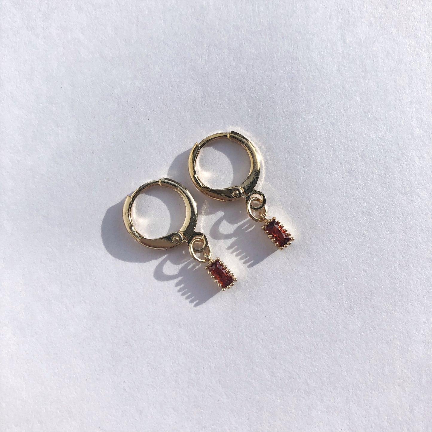 Juliet Ruby Huggie Earrings