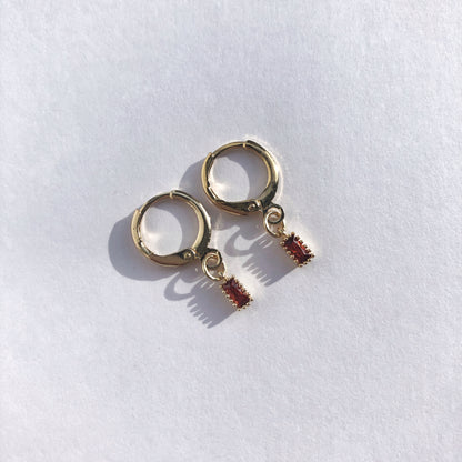 Juliet Ruby Huggie Earrings