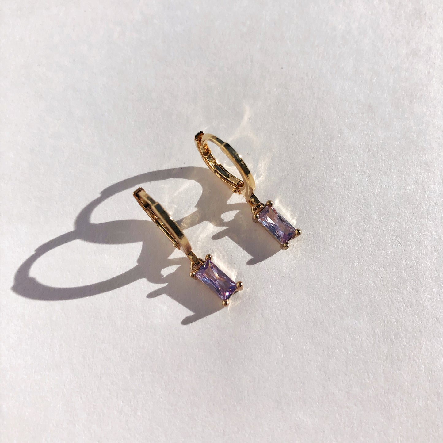Jasmine Amethyst Huggie Earrings