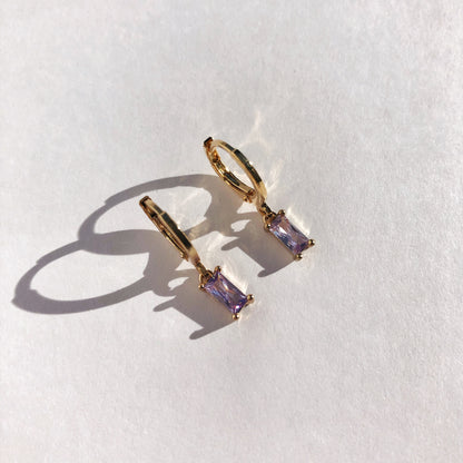 Jasmine Amethyst Huggie Earrings