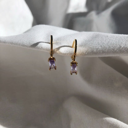 Jasmine Amethyst Huggie Earrings
