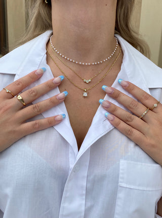 Clementine White Zircon Necklace