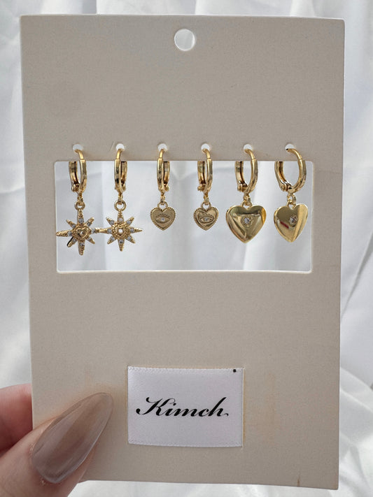 Elaine Valerie Charis Huggie Earrings Set