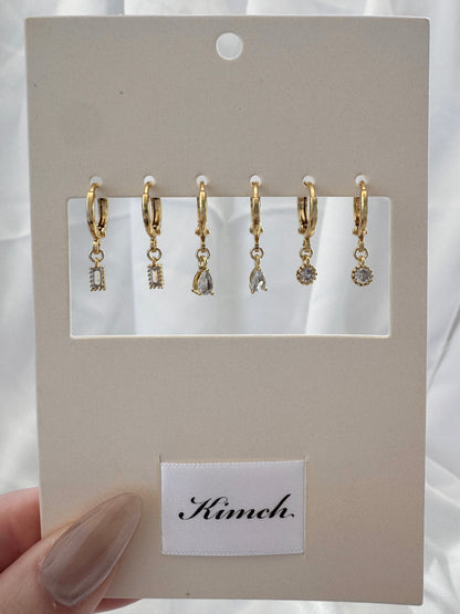 Grace Lisa Callista Diamond Huggie Earrings Set