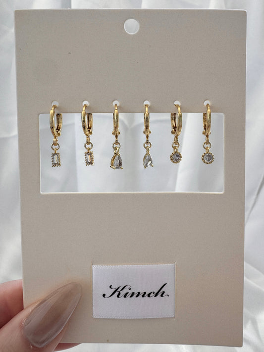 Grace Lisa Callista Diamond Huggie Earrings Set