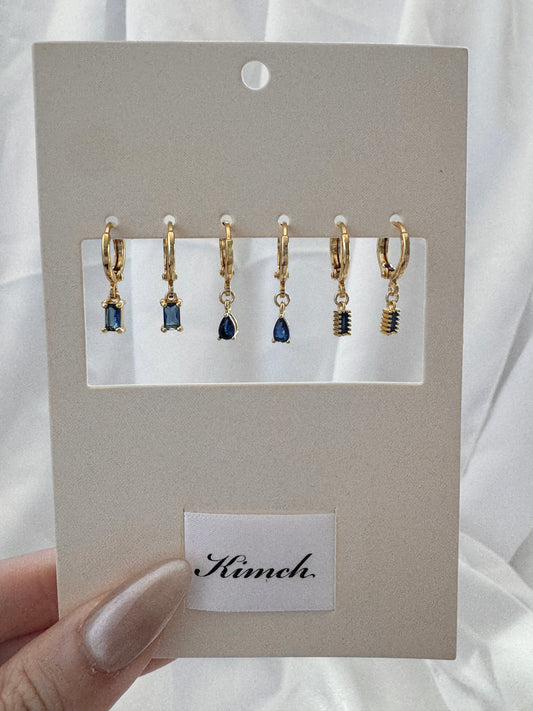 Avery Leah Ella Sapphire Huggie Earrings Set