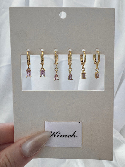 Paige Gina Seren Tourmaline Huggie Earrings Set