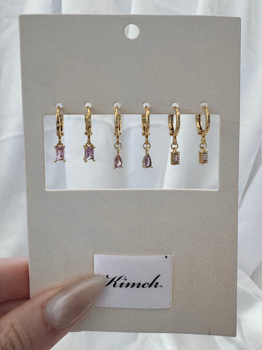 Paige Gina Seren Tourmaline Huggie Earrings Set