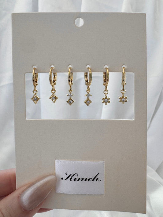 Stella Temperance Kalina Diamond Huggie Earrings Set