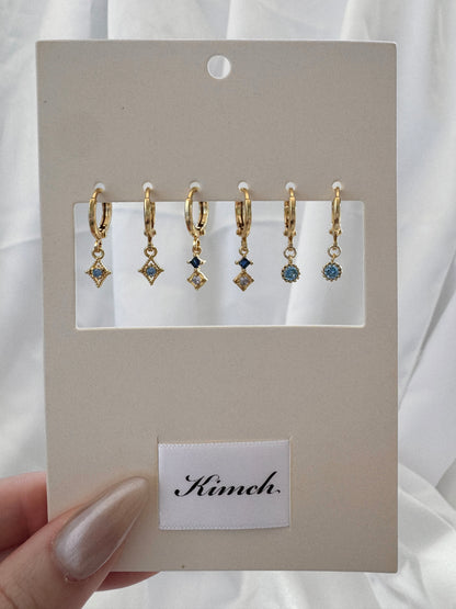 Linae Lana Daphne Sapphire Huggie Earrings Set