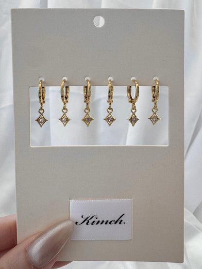 Marin Aurora Glinda Huggie Earrings Set