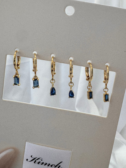 Avery Leah Ella Sapphire Huggie Earrings Set