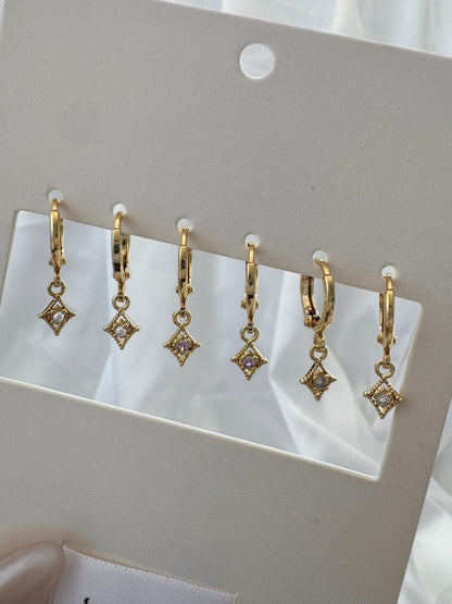 Marin Aurora Glinda Huggie Earrings Set