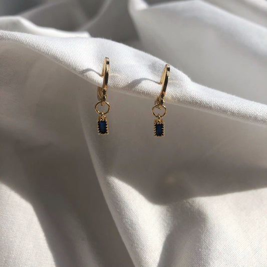 Ella Sapphire Huggie Earrings