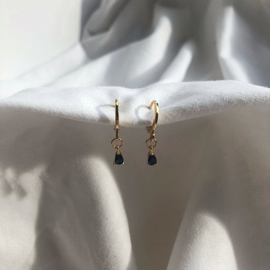 Leah Sapphire Huggie Earrings