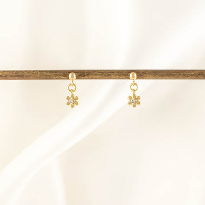 Kalina Flower Diamond Dangle Studs