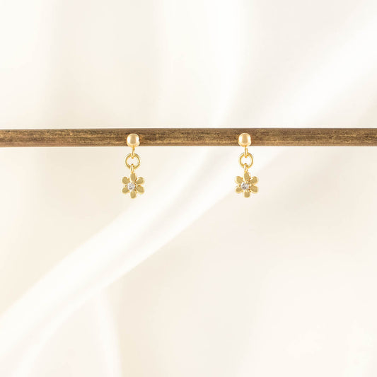 Kalina Flower Diamond Dangle Studs