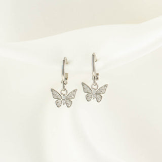 Kimi Butterfly White Zircon Huggie Earrings [PRE-ORDER]