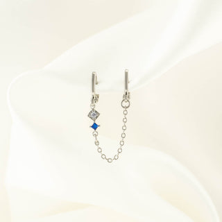 Lana Blue Zircon Huggie Chain Earring