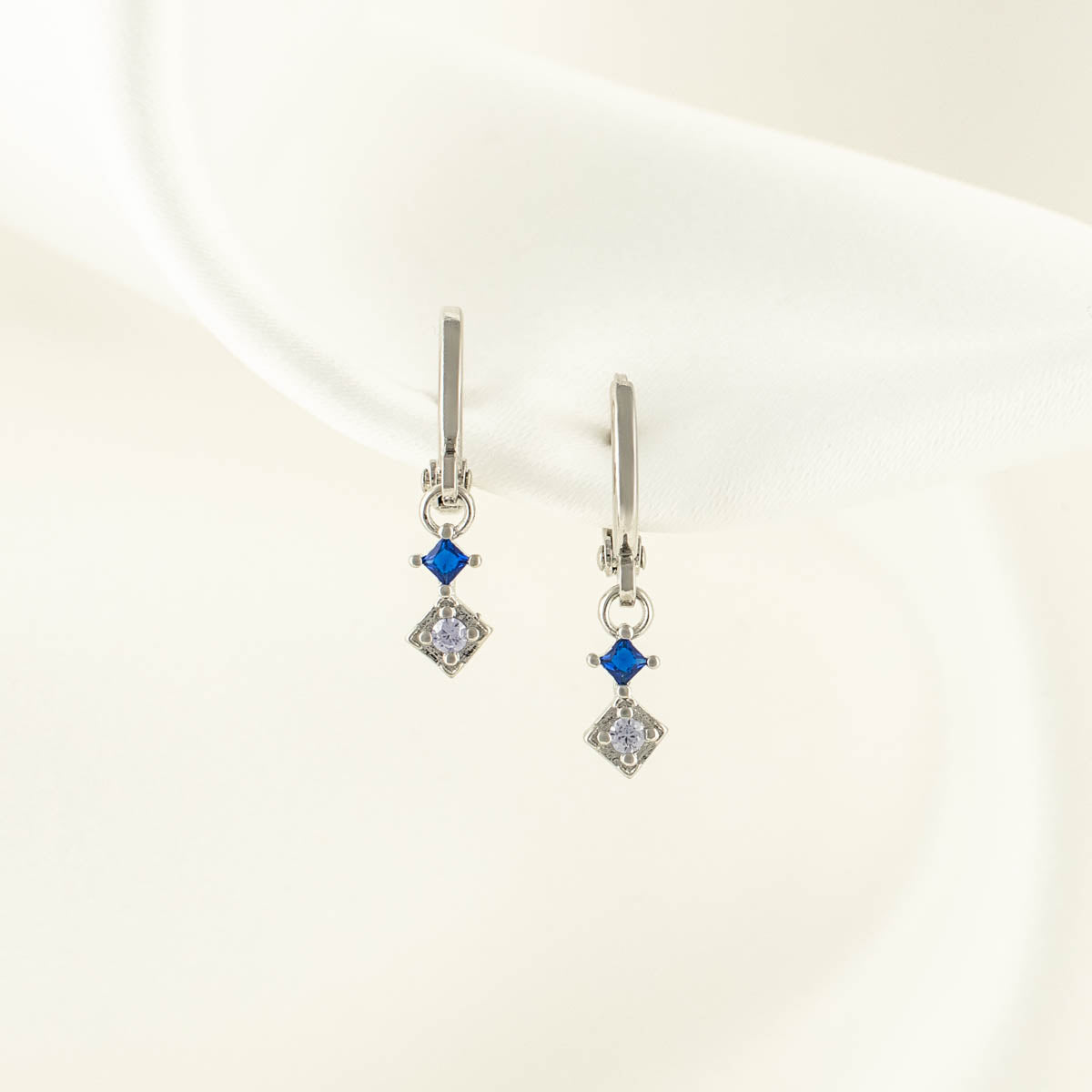 Lana Blue Zircon Huggie Earrings