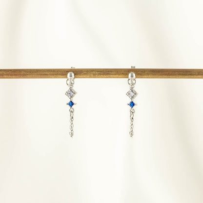 Lana Blue Zircon Chain Studs