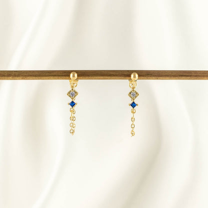 Lana Blue Zircon Chain Studs