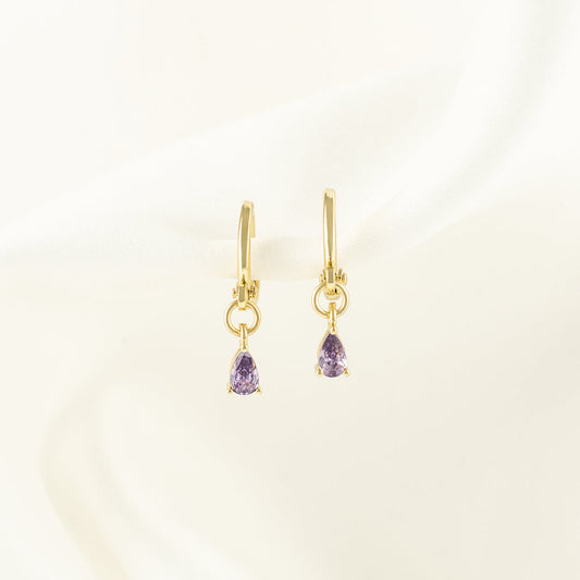 Lilac Amethyst Huggie Earrings