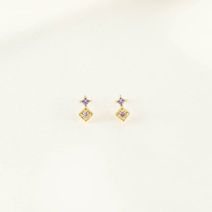 Mabel Pink and Purple Zircon Studs