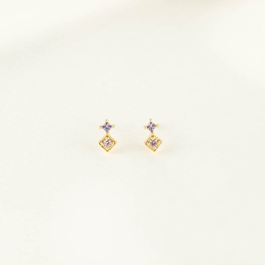 Mabel Pink and Purple Zircon Studs