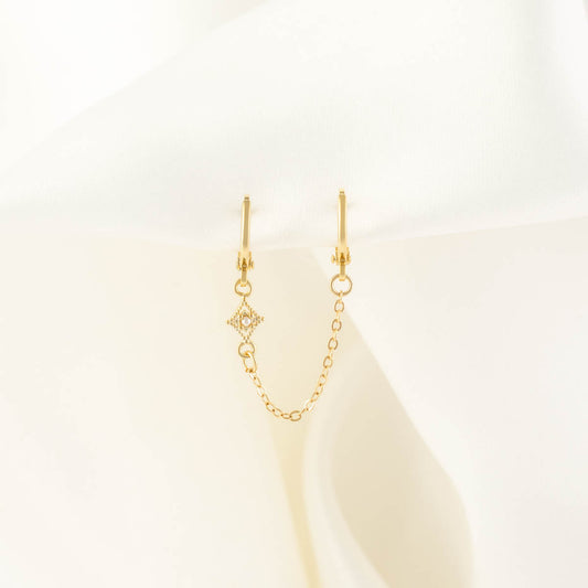 Marin Pearl Huggie Chain Earrings