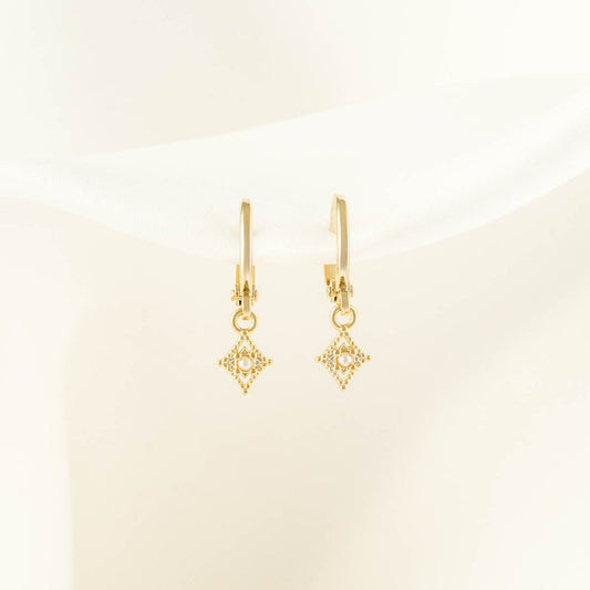 Marin Pearl Huggie Earrings