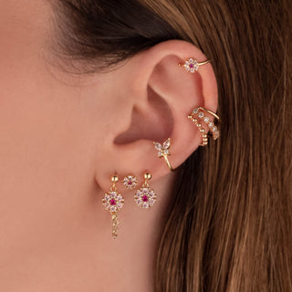 Myra Pink Zircon Flower Ear Cuff