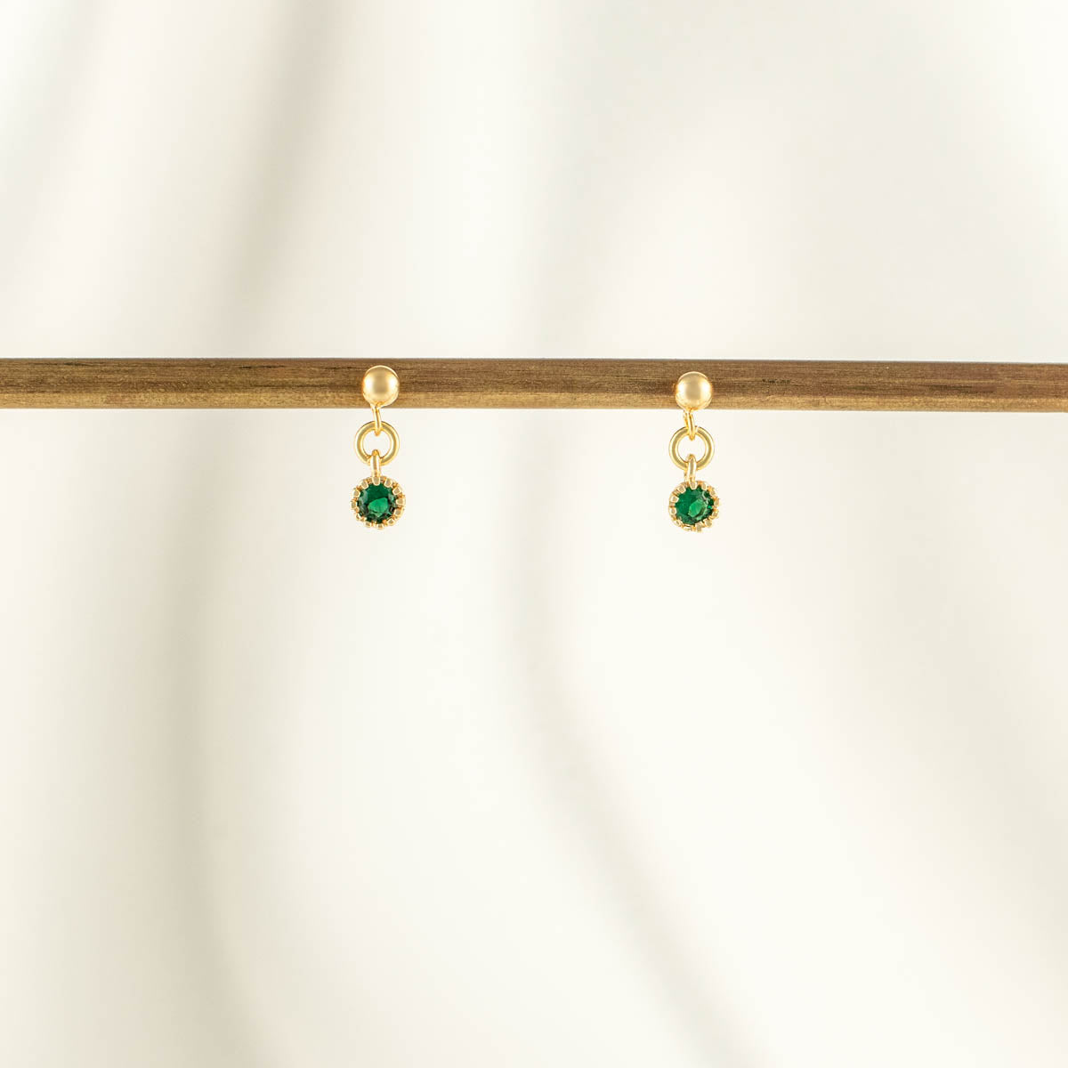 Natalia Green Zircon Dangle Studs