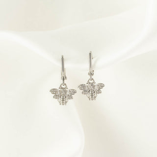 Queen Bee White Zircon Huggie Earrings [PRE-ORDER]